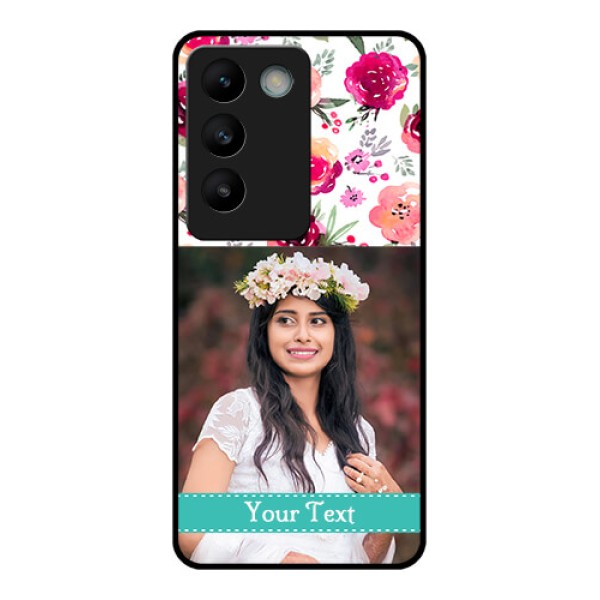 Vivo T3 5G Custom Glass Phone CaseWater Colors Floral Design Vivo T3 5G Custom Glass Phone CaseWater Colors Floral Design