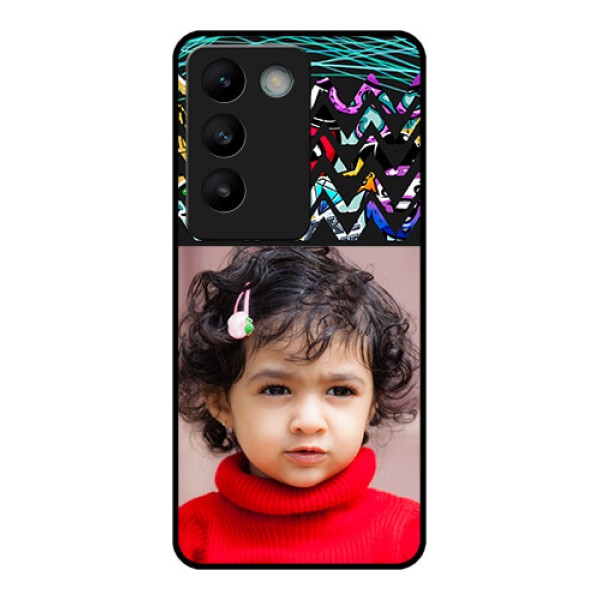 Vivo T3 5G Custom Glass Phone CaseNeon Abstract Design