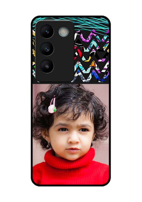 Vivo T3 5G Custom Glass Phone CaseNeon Abstract Design