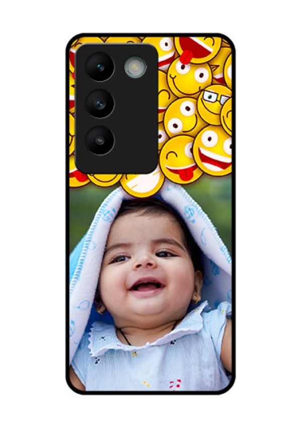 Vivo T3 5G Custom Glass Phone CaseWith Smiley Emoji Design