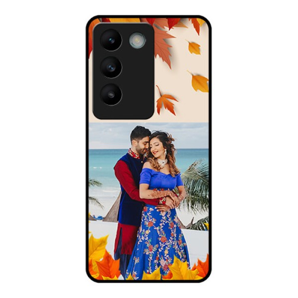Vivo T3 5G Custom Glass Phone CaseAutumn Maple Leaves Design