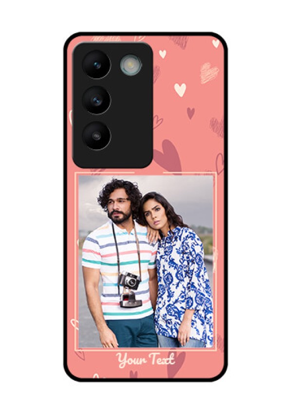 Vivo T3 5G Custom Glass Phone CaseLove Doodle Art Design