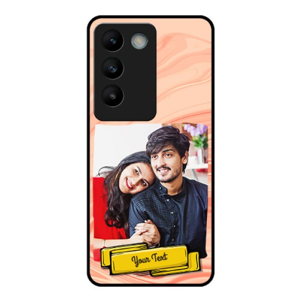 Vivo T3 5G Custom Glass Phone CaseMarble Texture Design