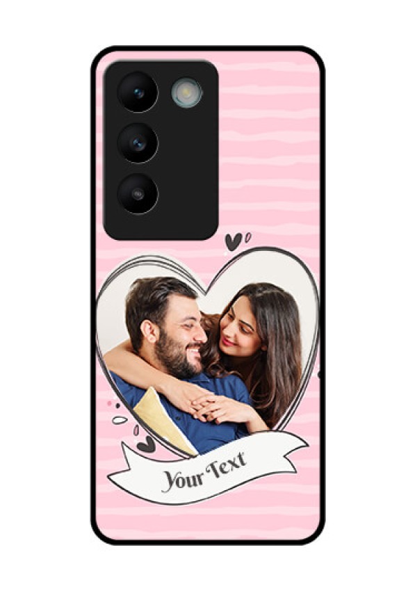 Vivo T3 5G Custom Glass Phone CaseVintage Heart Design