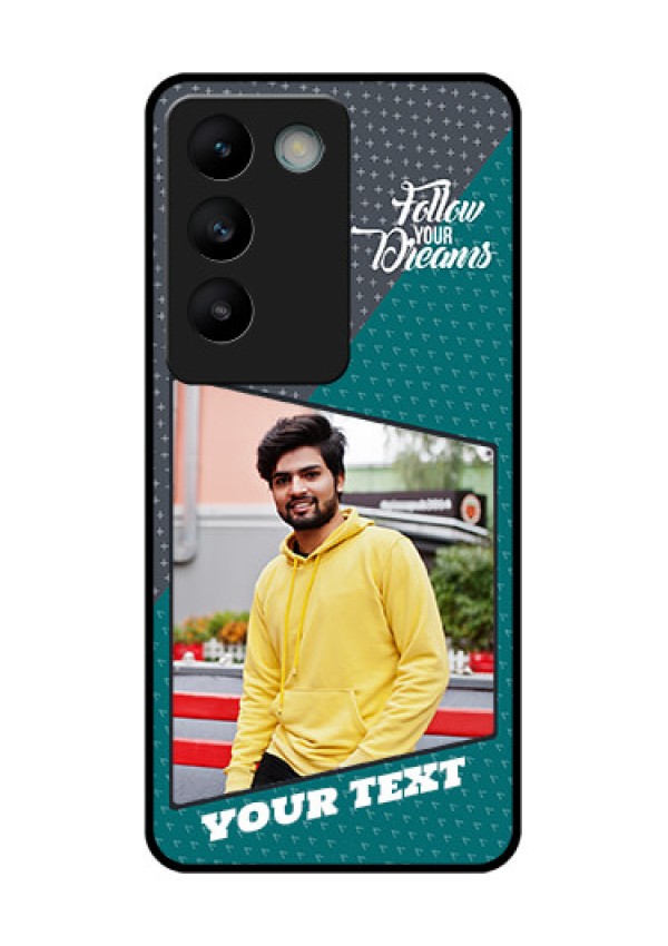 Vivo T3 5G Custom Glass Phone CaseBackground Pattern Design With Quote