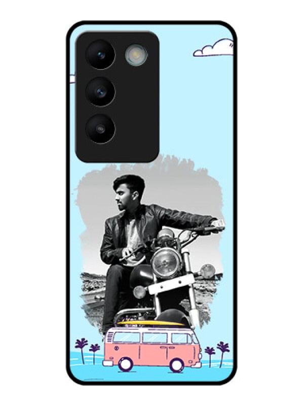 Custom Vivo T3 5G Custom Glass Phone CaseTravel and Adventure Design