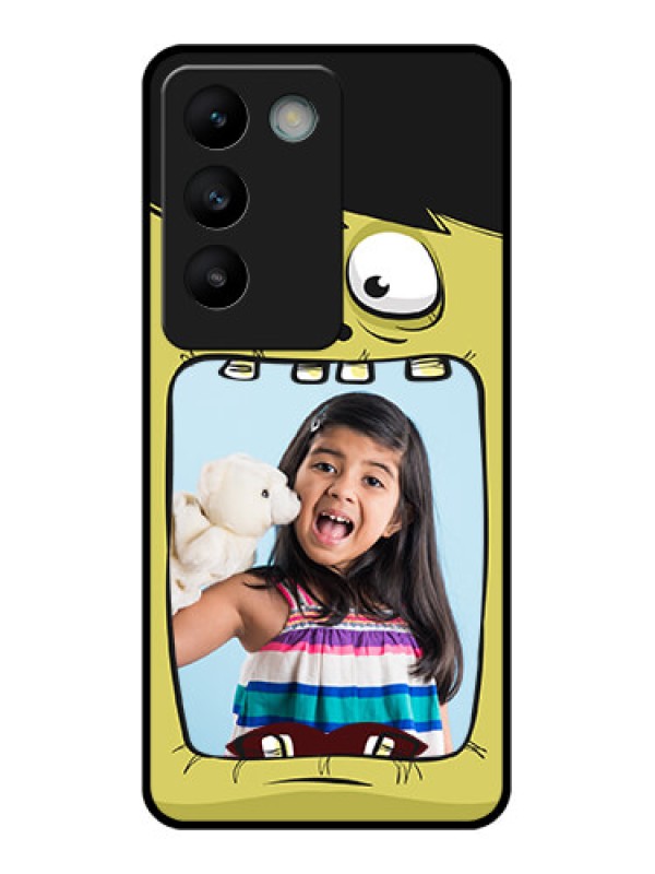 Custom Vivo T3 5G Custom Glass Phone CaseCartoon Monster Back Case Design