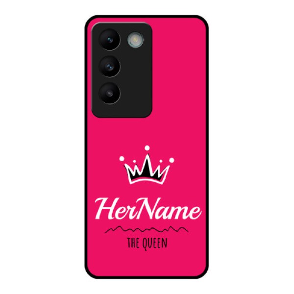 Vivo T3 5G Custom Glass Phone CaseQueen With Name Design Vivo T3 5G Custom Glass Phone CaseQueen With Name Design