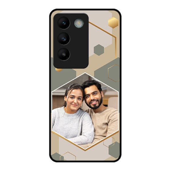 Vivo T3 5G Custom Glass Phone CaseStylish Hexagon Pattern Design Vivo T3 5G Custom Glass Phone CaseStylish Hexagon Pattern Design