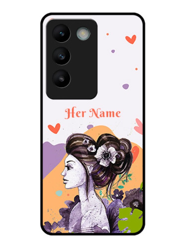 Custom Vivo T3 5G Custom Glass Phone CaseWoman And Nature Design