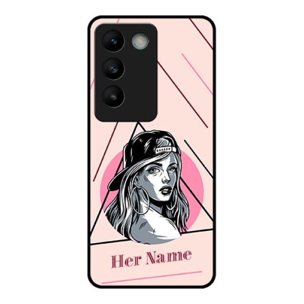 Vivo T3 5G Custom Glass Phone CaseRockstar Girl Design