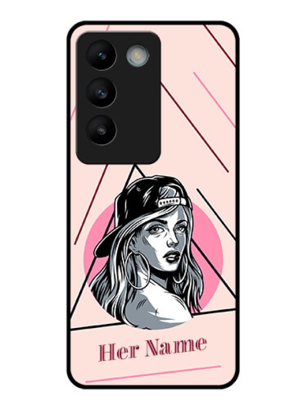 Custom Vivo T3 5G Custom Glass Phone CaseRockstar Girl Design