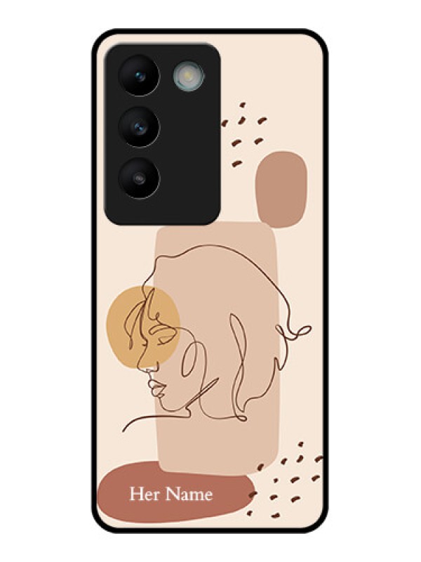 Custom Vivo T3 5G Custom Glass Phone CaseCalm Woman Line Art Design