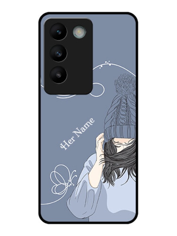 Custom Vivo T3 5G Custom Glass Phone CaseGirl In Winter Outfit Design
