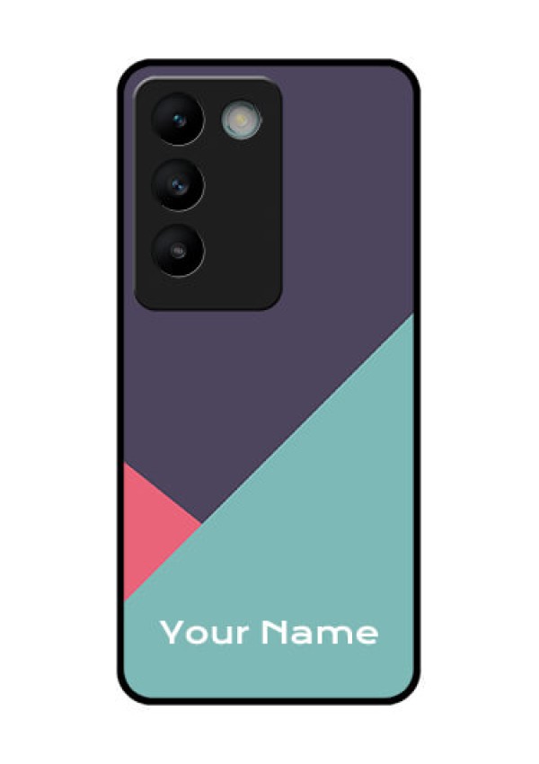 Vivo T3 5G Custom Glass Phone CaseTri Color Abstract Design
