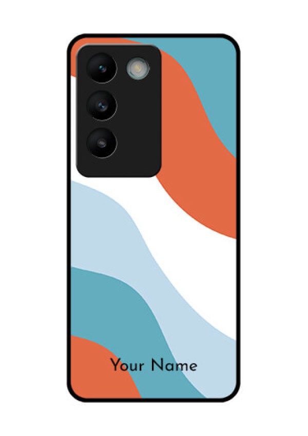 Vivo T3 5G Custom Glass Phone CaseColoured Waves Design