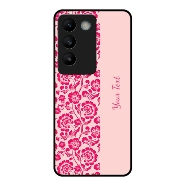 Vivo T3 5G Custom Glass Phone CaseAttractive Floral Pattern Design