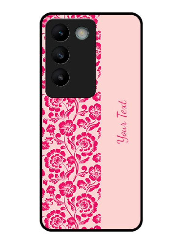 Custom Vivo T3 5G Custom Glass Phone CaseAttractive Floral Pattern Design