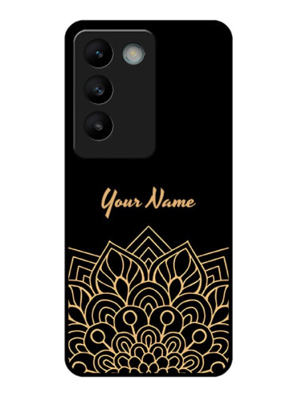 Custom Vivo T3 5G Custom Glass Phone CaseGolden Mandala Design