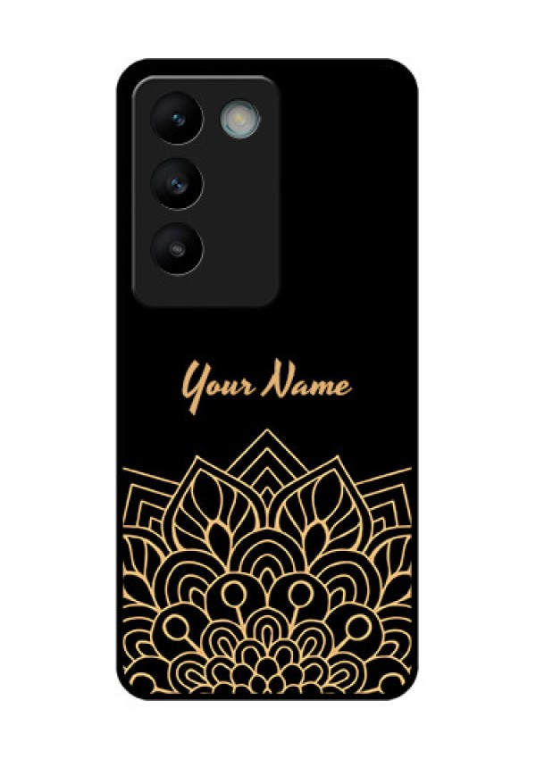Vivo T3 5G Custom Glass Phone CaseGolden Mandala Design