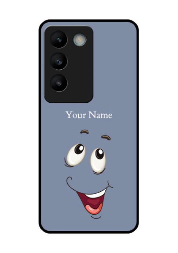 Vivo T3 5G Custom Glass Phone CaseLaughing Cartoon Face Design