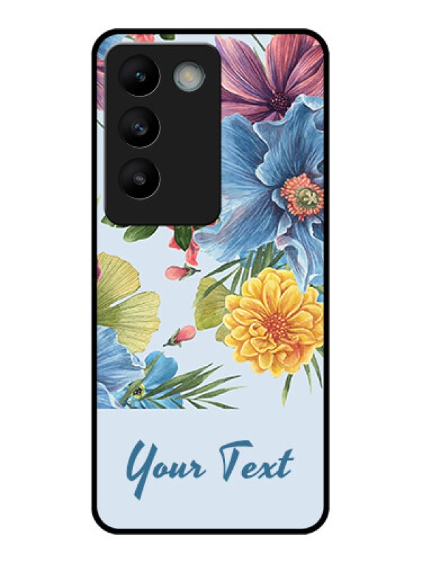 Custom Vivo T3 5G Custom Glass Phone CaseStunning Watercolored Flowers Painting Design