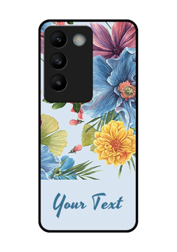 Vivo T3 5G Custom Glass Phone CaseStunning Watercolored Flowers Painting Design