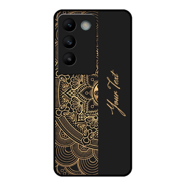 Vivo T3 5G Custom Glass Phone CaseMandala Art With Custom Text Design