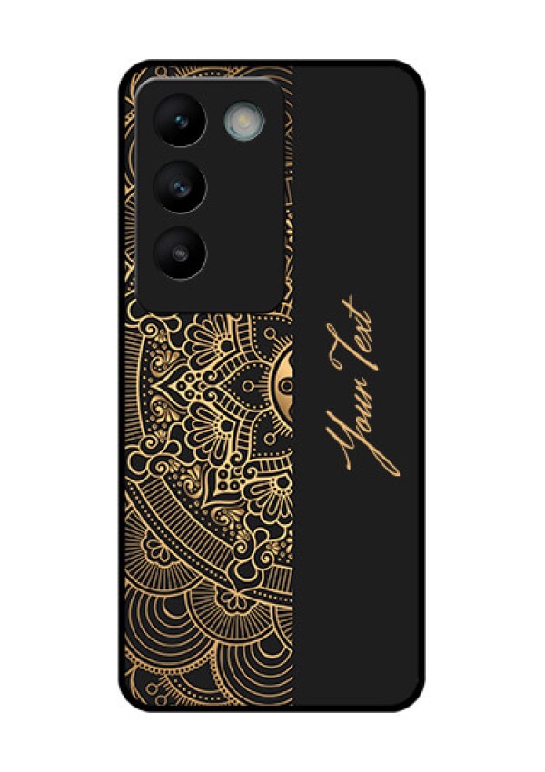 Vivo T3 5G Custom Glass Phone CaseMandala Art With Custom Text Design