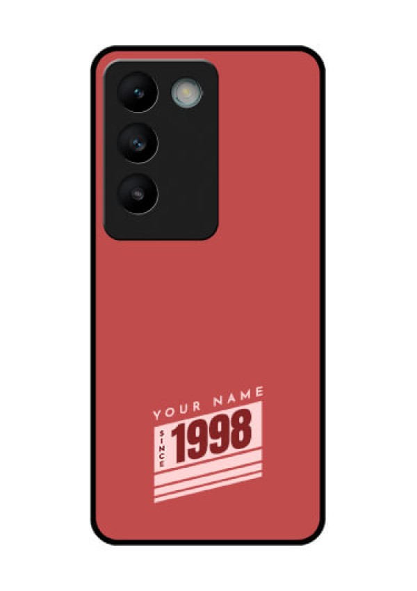 Vivo T3 5G Custom Glass Phone CaseRed Custom Year Of Birth Design