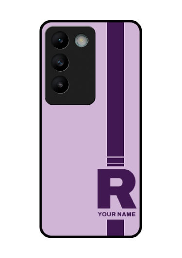 Vivo T3 5G Custom Glass Phone CaseSimple Dual Tone Stripe With Name Design