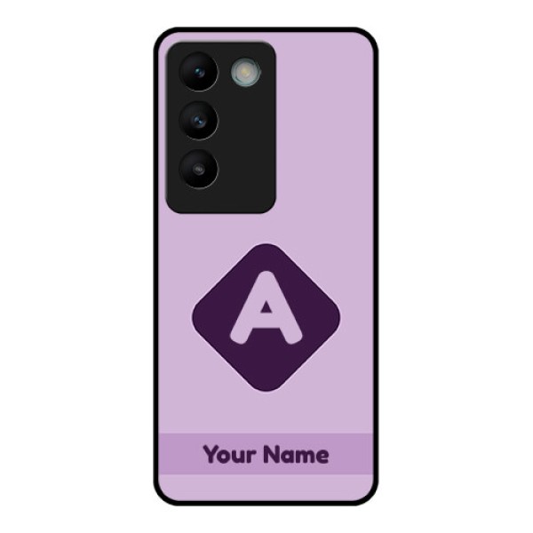 Vivo T3 5G Custom Glass Phone CaseCustom Letter In Curved Badge Design Vivo T3 5G Custom Glass Phone CaseCustom Letter In Curved Badge Design