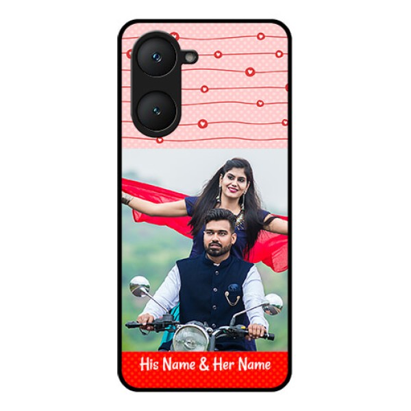 Vivo T3 Lite 5G Custom Glass Phone Case - Red Pattern Case Design