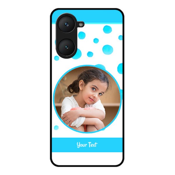 Vivo T3 Lite 5G Custom Glass Phone Case - Blue Bubbles Pattern Design