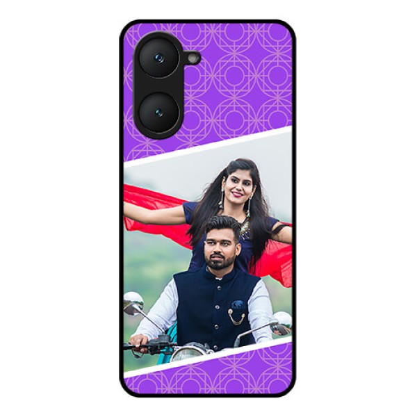 Vivo T3 Lite 5G Custom Glass Phone Case - Violet Color Pattern Design