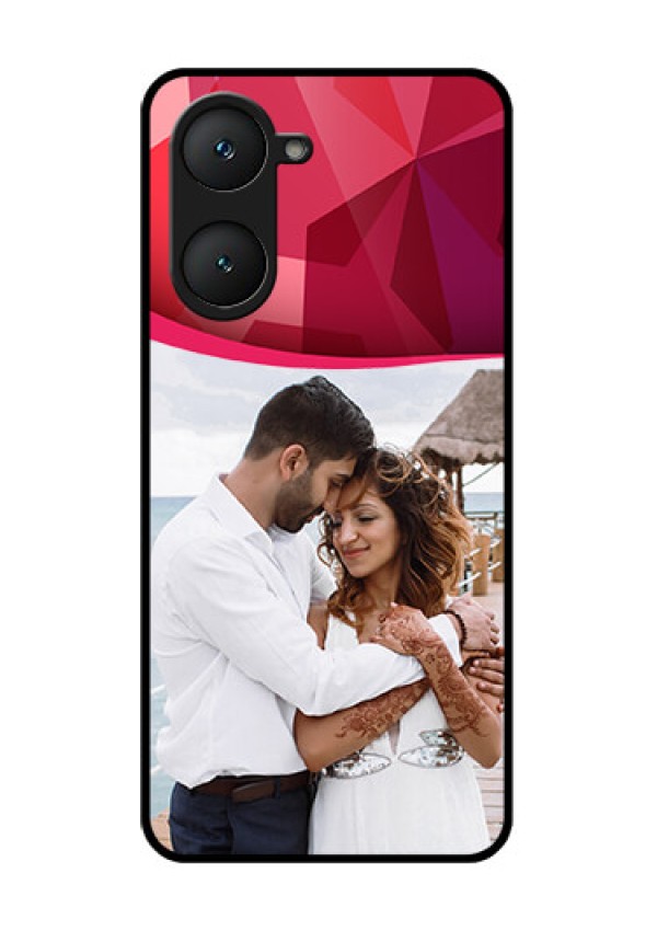 Vivo T3 Lite 5G Custom Glass Phone Case - Red Abstract Design