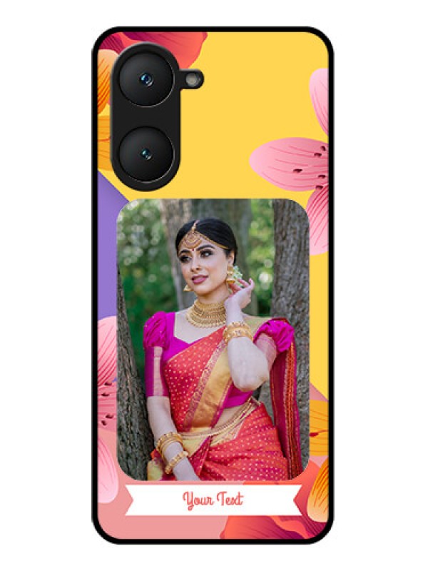 Custom Vivo T3 Lite 5G Custom Glass Phone Case - 3 Image With Vintage Floral Design