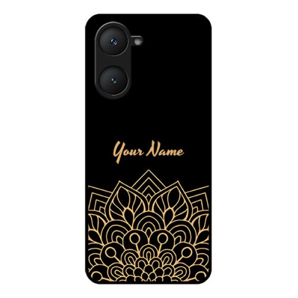 Vivo T3 Lite 5G Custom Glass Phone Case - Golden Mandala Design
