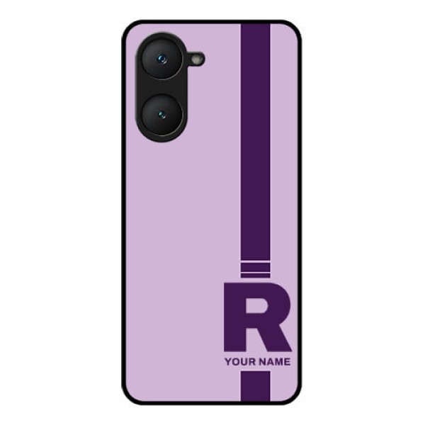 Vivo T3 Lite 5G Custom Glass Phone Case - Simple Dual Tone Stripe With Name Design Vivo T3 Lite 5G Custom Glass Phone Case - Simple Dual Tone Stripe With Name Design