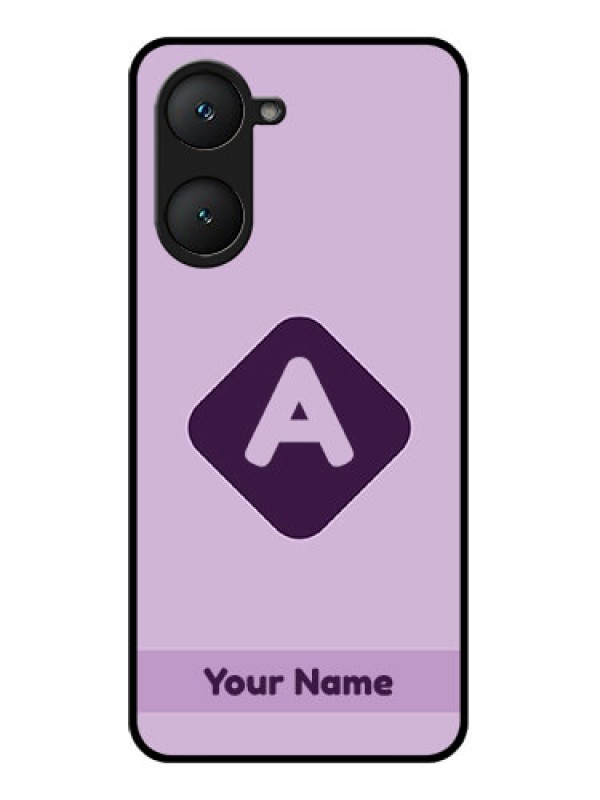 Custom Vivo T3 Lite 5G Custom Glass Phone Case - Custom Letter In Curved Badge Design