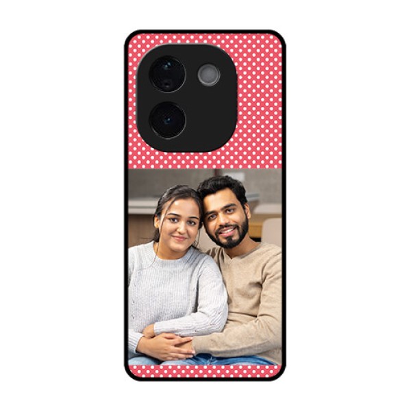 Vivo T3 Pro 5G Custom Glass Phone CaseWhite Dotted Design