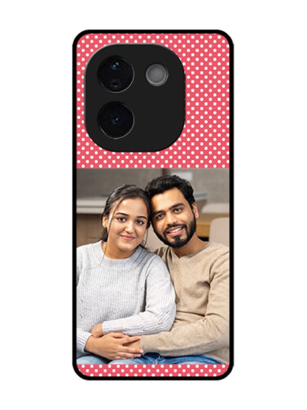 Custom Vivo T3 Pro 5G Custom Glass Phone CaseWhite Dotted Design