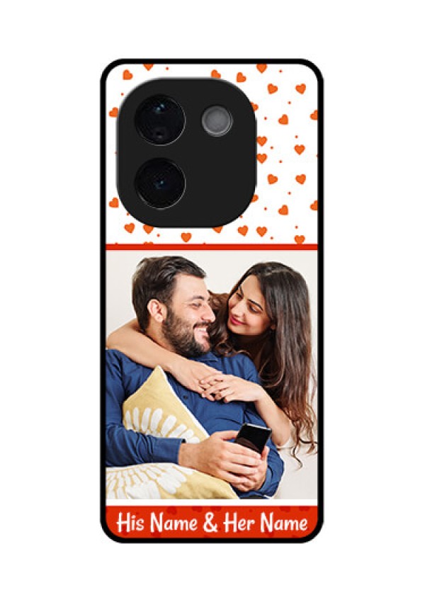 Vivo T3 Pro 5G Custom Glass Phone CaseOrange Love Symbol Design