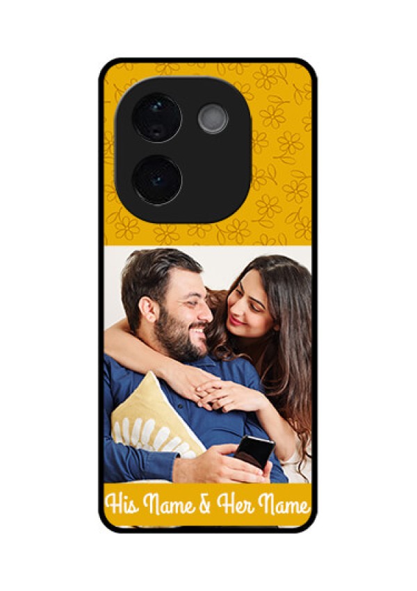 Vivo T3 Pro 5G Custom Glass Phone CaseYellow Floral Design