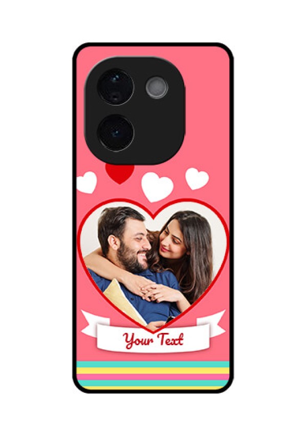 Vivo T3 Pro 5G Custom Glass Phone CaseLove Shapes Doodle Design