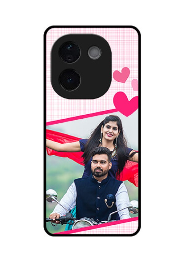 Vivo T3 Pro 5G Custom Glass Phone CaseLove Shape Heart Design