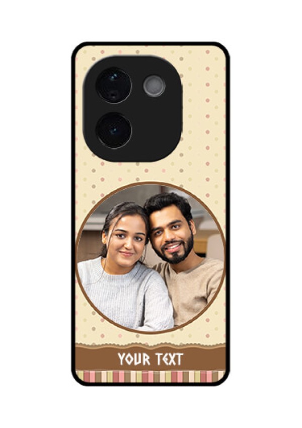 Vivo T3 Pro 5G Custom Glass Phone CaseBrown Dotted Mobile Case Design