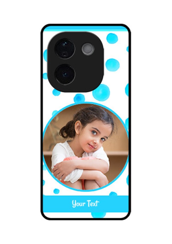 Vivo T3 Pro 5G Custom Glass Phone CaseBlue Bubbles Pattern Design