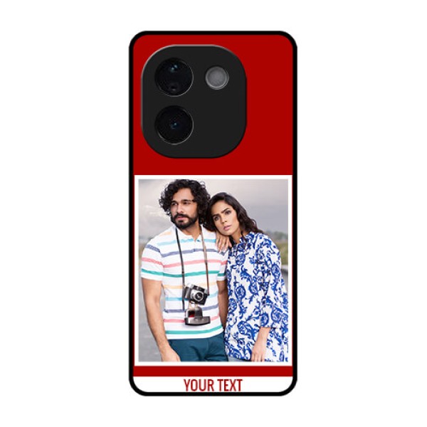 Vivo T3 Pro 5G Custom Glass Phone CaseRed Color Design