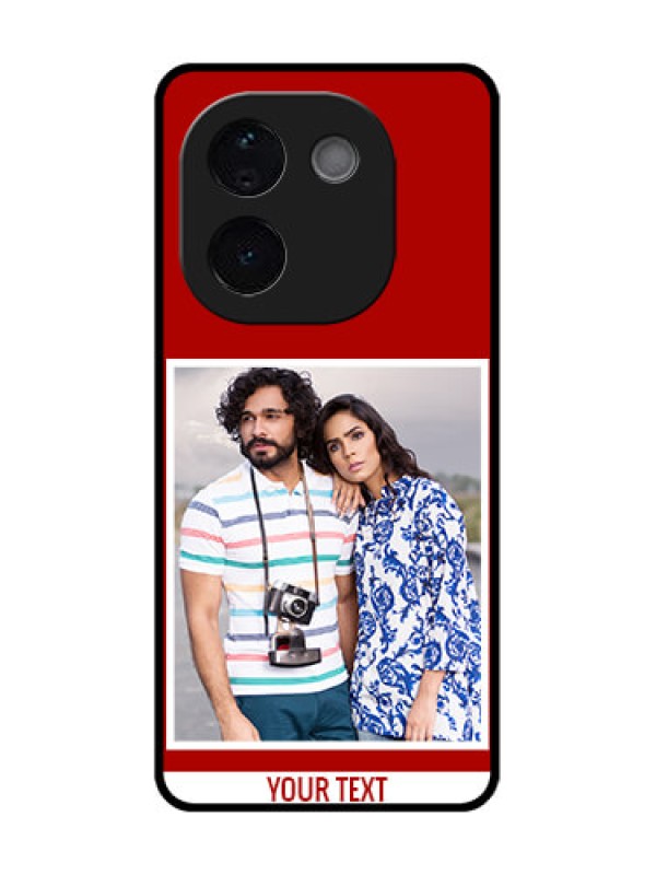 Custom Vivo T3 Pro 5G Custom Glass Phone CaseRed Color Design